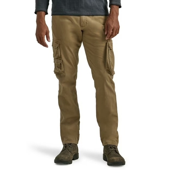 Wrangler Cargo Pants Men's 44 X 30 Beige Cotton Stretch Regular Fit Tapered Leg - Picture 1 of 13